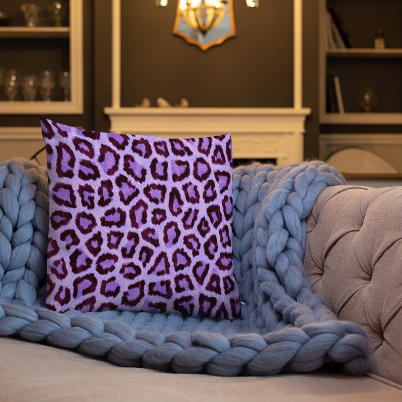 Purple Leopard Print Decorative Premium Throw Pillows Etsy