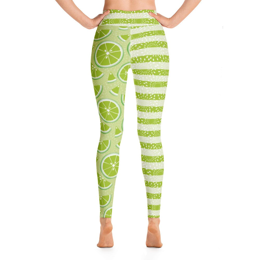 Limes Striped Lime Green Yoga Pants Leggings Etsy