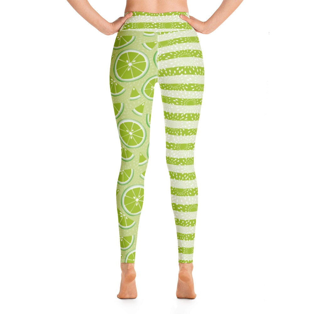 Limes Striped Lime Green Yoga Pants Leggings | Etsy