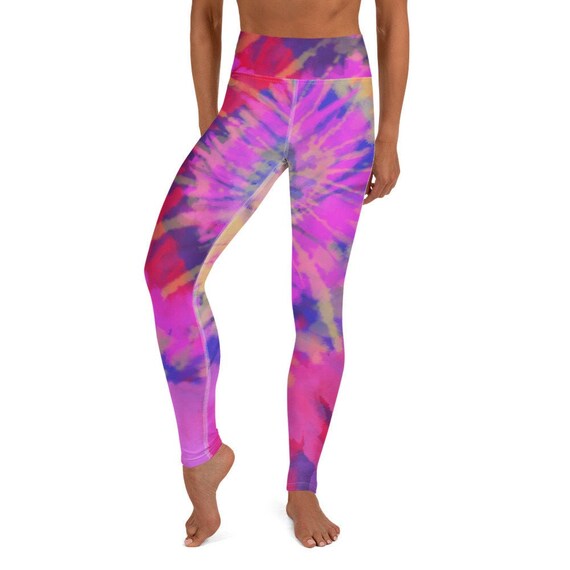 Pink Blue Multi Tie Dye Yoga Pants Leggings | Etsy