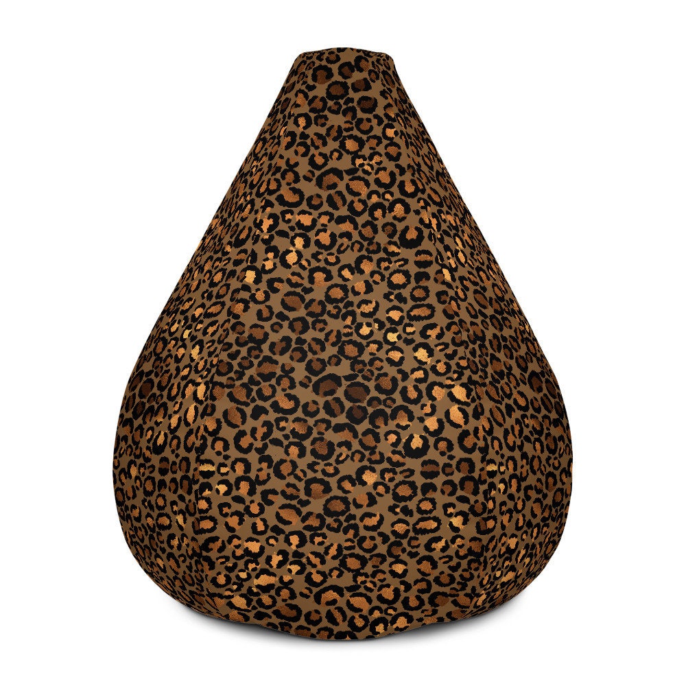 Golden Leopard Print Bean Bag Chair Cover Only Etsy
