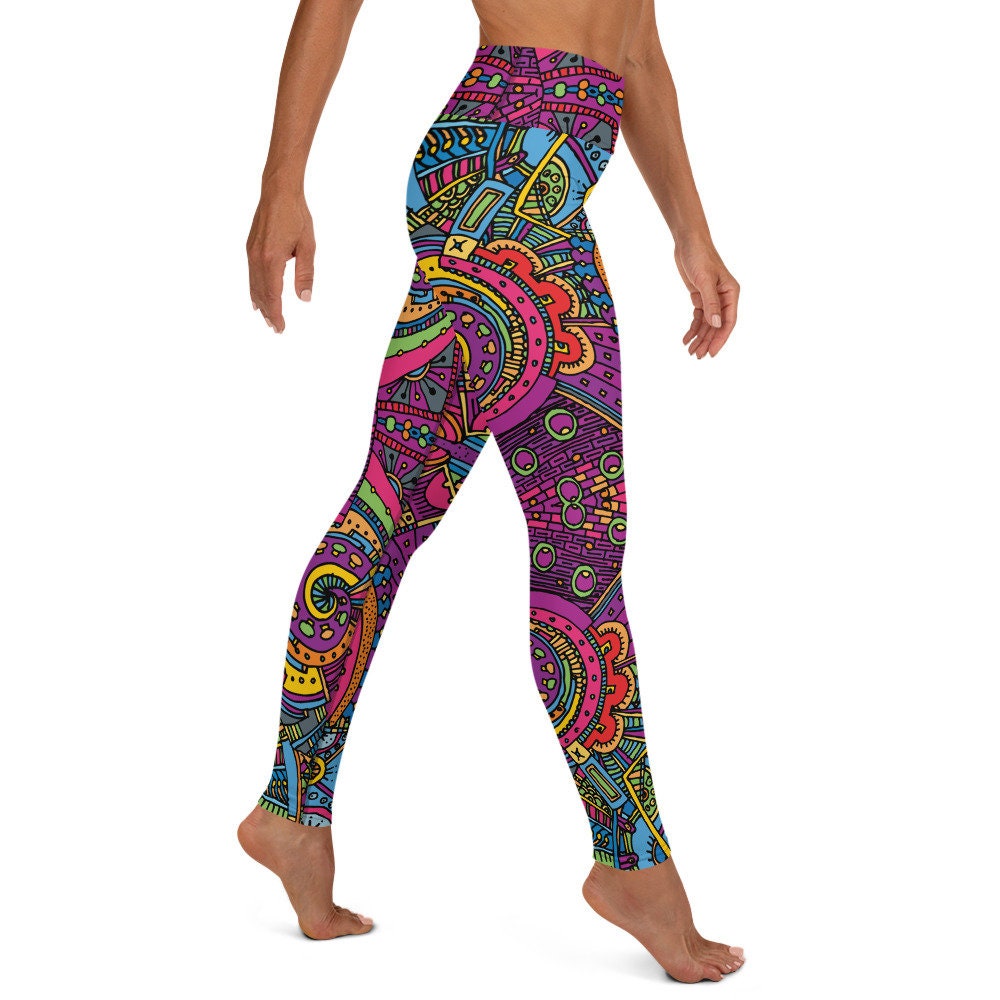 Rainbow Boho Style Geometric Yoga Pants Leggings | Etsy