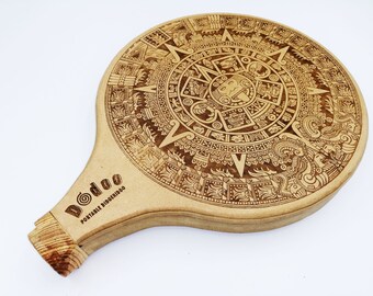Spiral Didgeridoo _ DG doo  - High Quality Sound Didgebox _ Aztec calendar laser carved design !