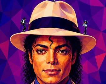 Portret MICHAEL JACKSON – gemengde techniek Quiropainting op doek (36 x 24), zanger, legende, muzikant, danser, songwriter, icoon