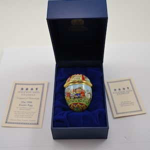 1998 Halcyon Days Enamel Easter Egg Trinket Box