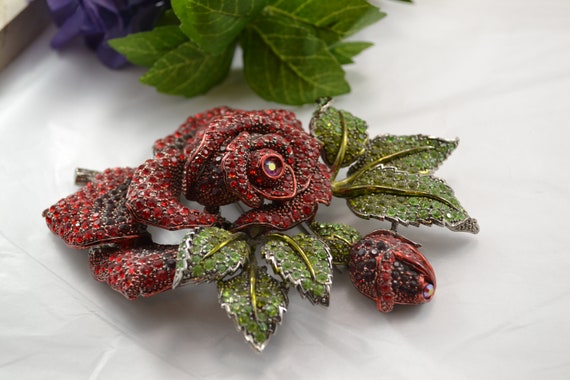 Unsigned Contemporary GIANT Dimensional Red Rose … - image 10