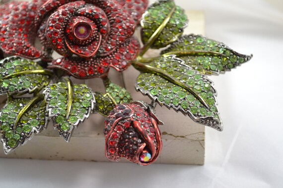 Unsigned Contemporary GIANT Dimensional Red Rose … - image 3