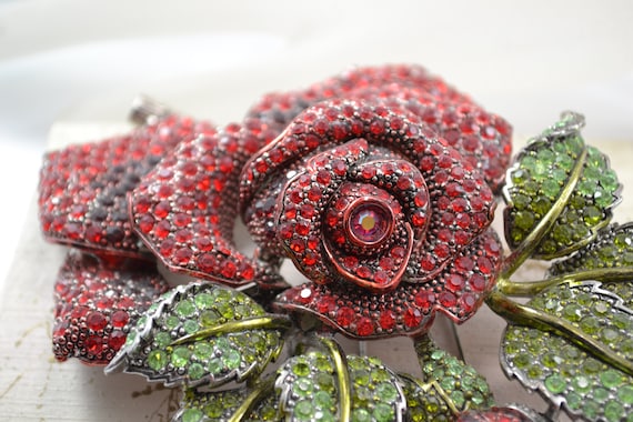 Unsigned Contemporary GIANT Dimensional Red Rose … - image 2