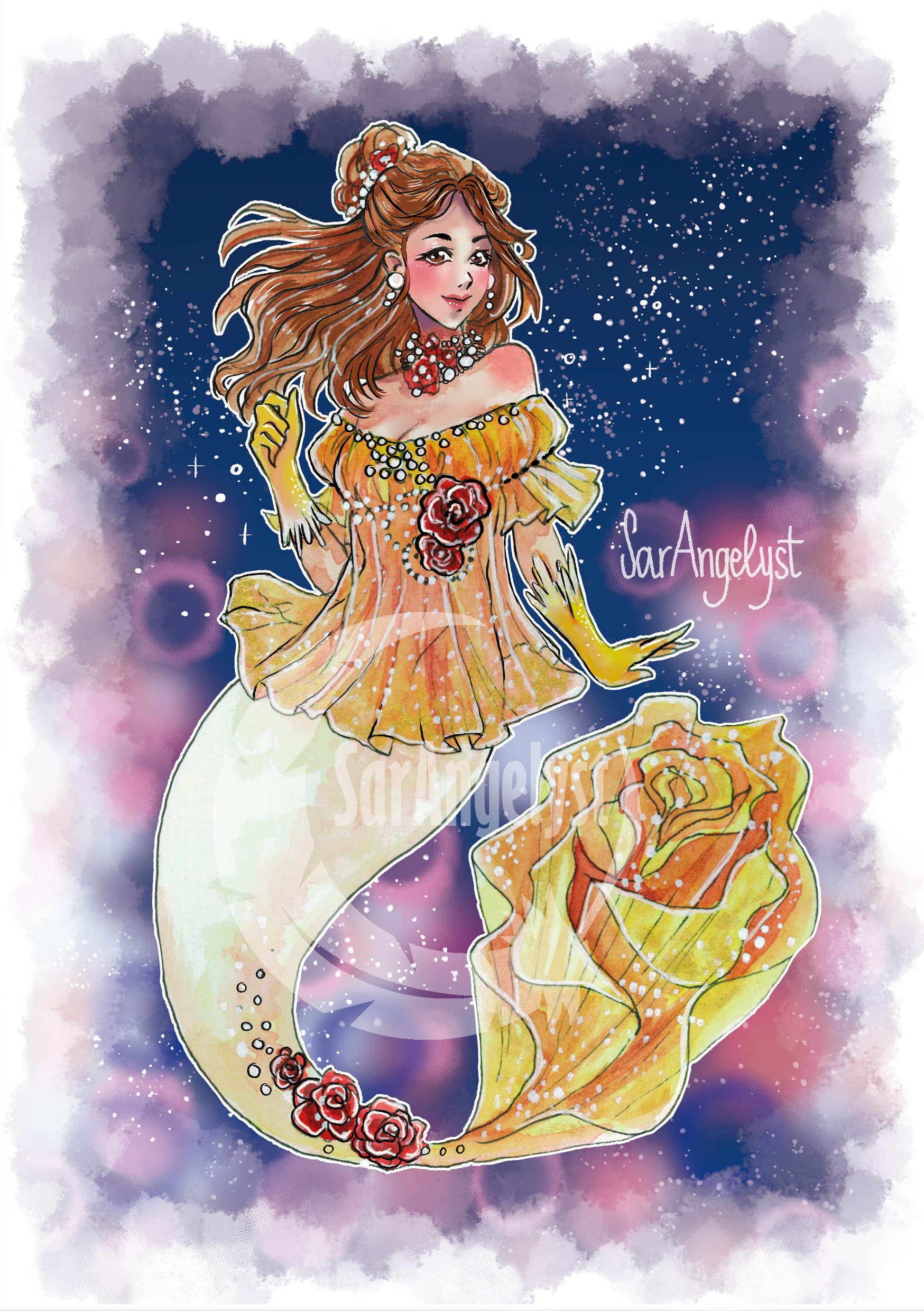 Disney Princess as Mermaids Prints - Etsy