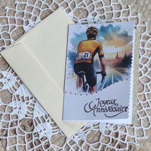 Carte d'anniversaire pour homme cycliste tour de France