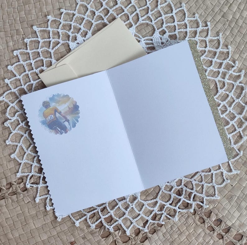 Intérieur carte d'anniversaire pour homme cycliste tour de France