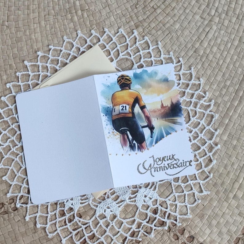 Carte d'anniversaire pour homme cycliste tour de France