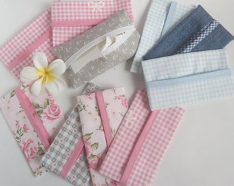 Blue, green, gray or pink tissue case