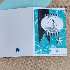 Carte anniversaire personnalisée homme maritime image 2
