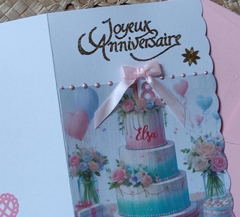Carte anniversaire 18 ans personnalisée adolescente zdjęcie 4