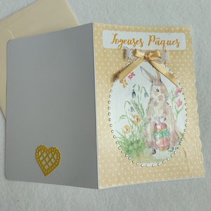 Carte de Pâques fait main personnalisée jaune Bild 3