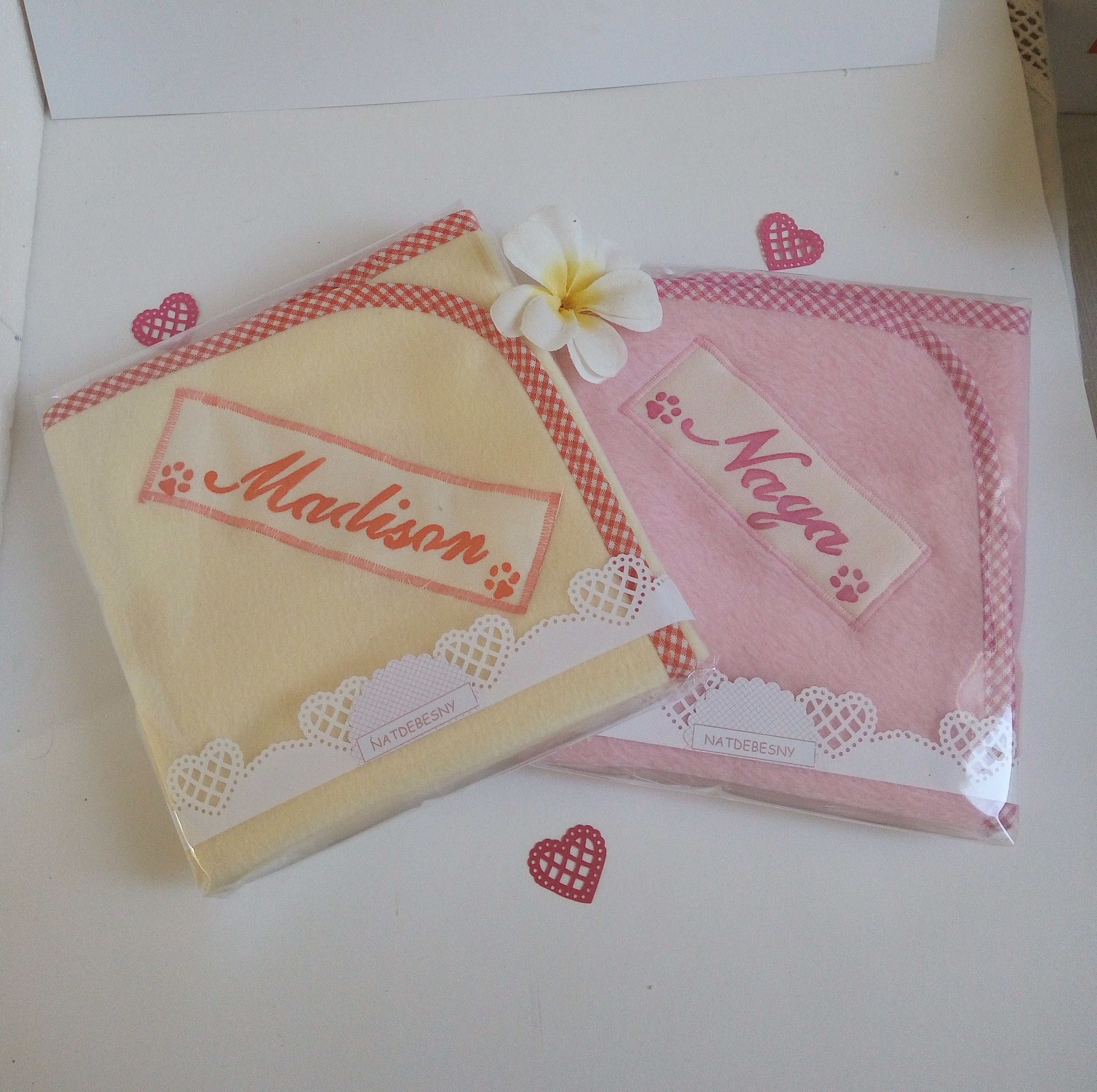 Couverture Chat Rose Personnalisée