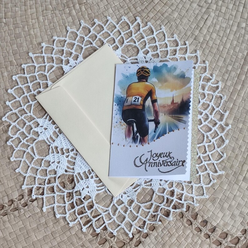 Carte d'anniversaire pour homme cycliste tour de France
