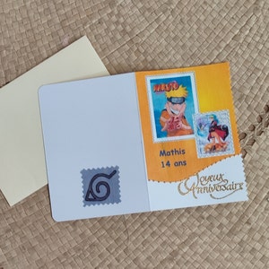 Carte d'anniversaire manga Naruto personnalisée - Idéale pour les fans de Naruto image 2