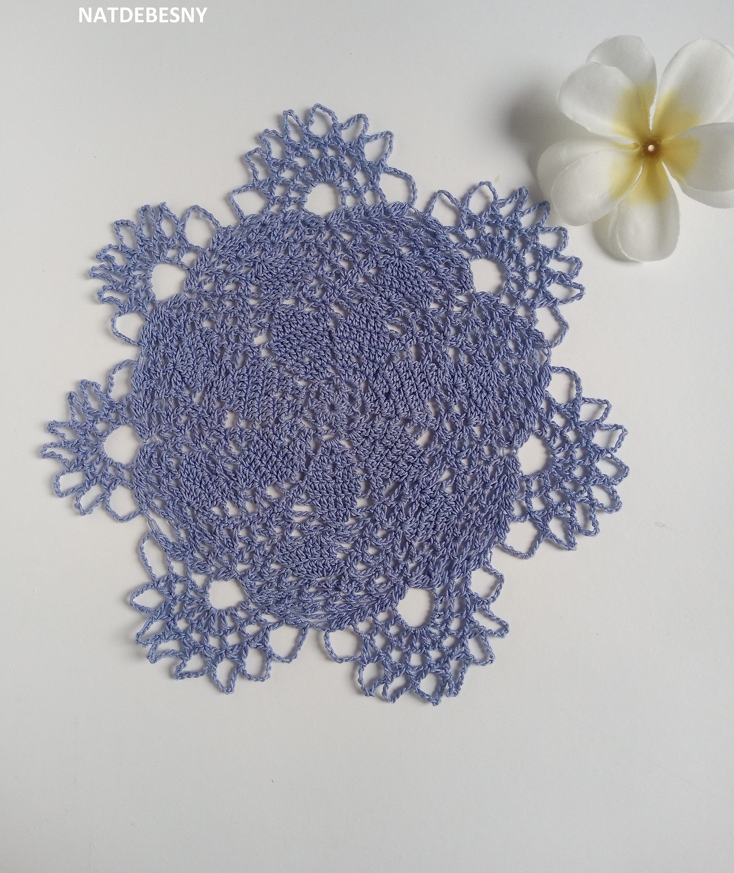 Napperon Bleu Au Crochet