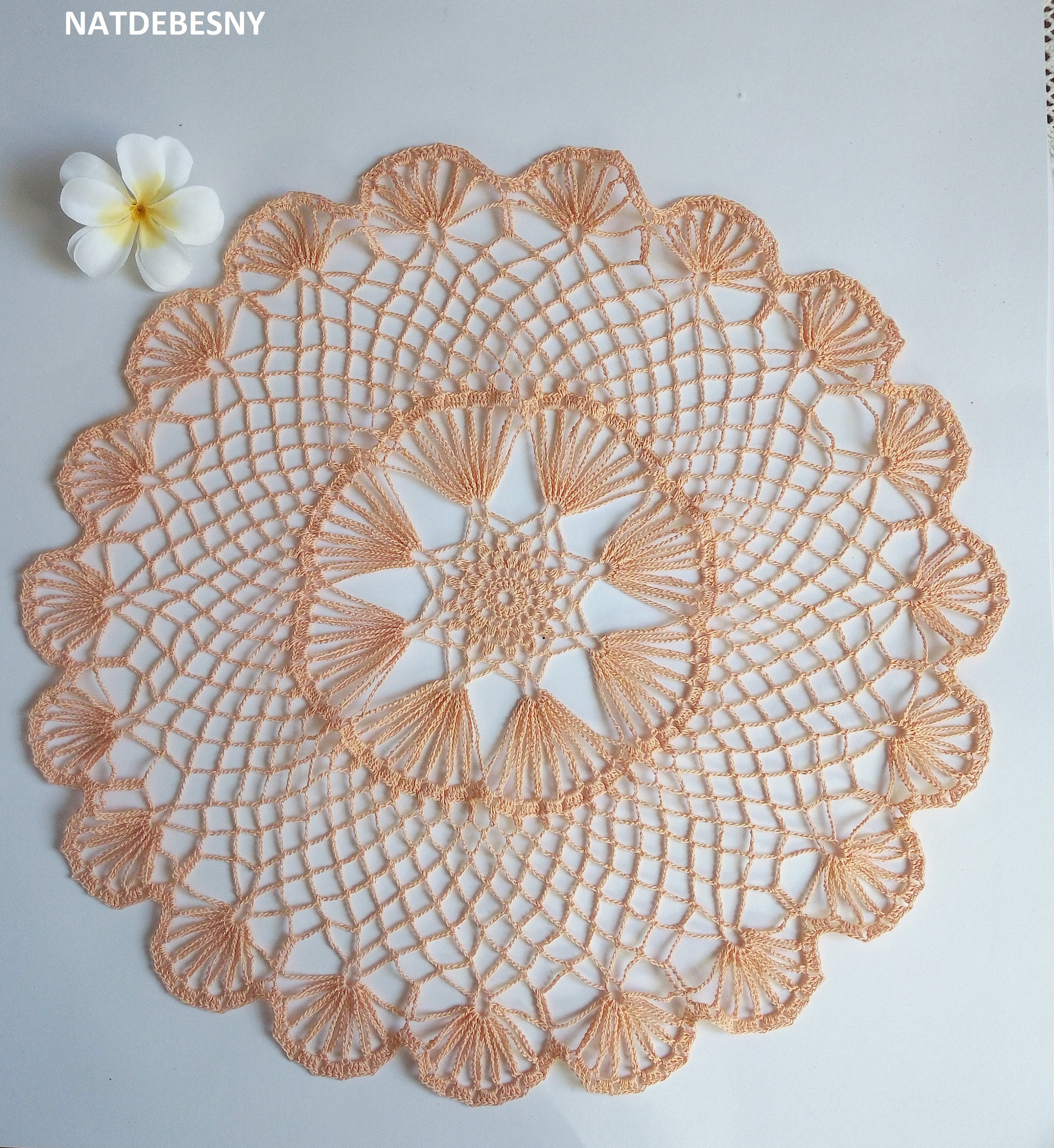 Grand Napperon Au Crochet Orange