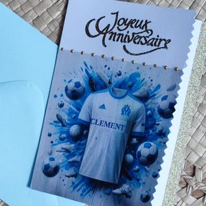 Carte d'anniversaire personnalisée foot rouge et or image 10