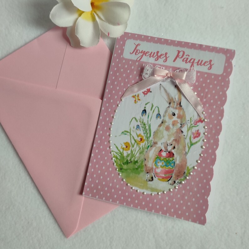 Carte de Pâques fait main personnalisée jaune Rosa