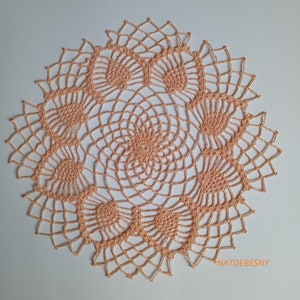Crochet doily in pastel colors of your choice diameter 30 cm Orange