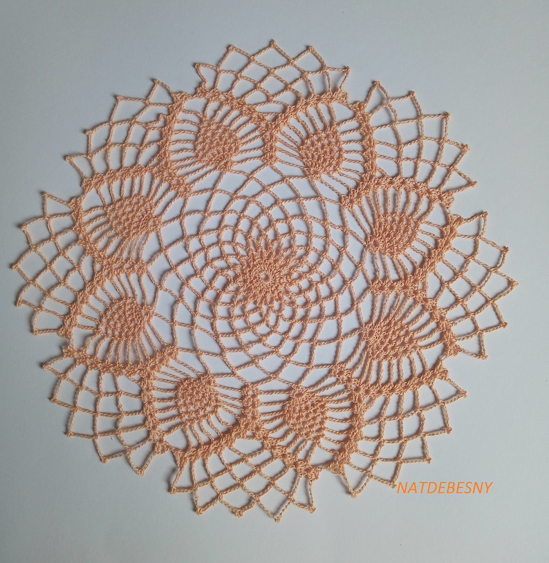 Crochet doily in pastel colors of your choice diameter 30 cm Orange
