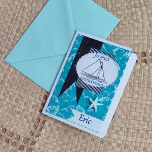 Carte anniversaire personnalisée homme maritime image 1
