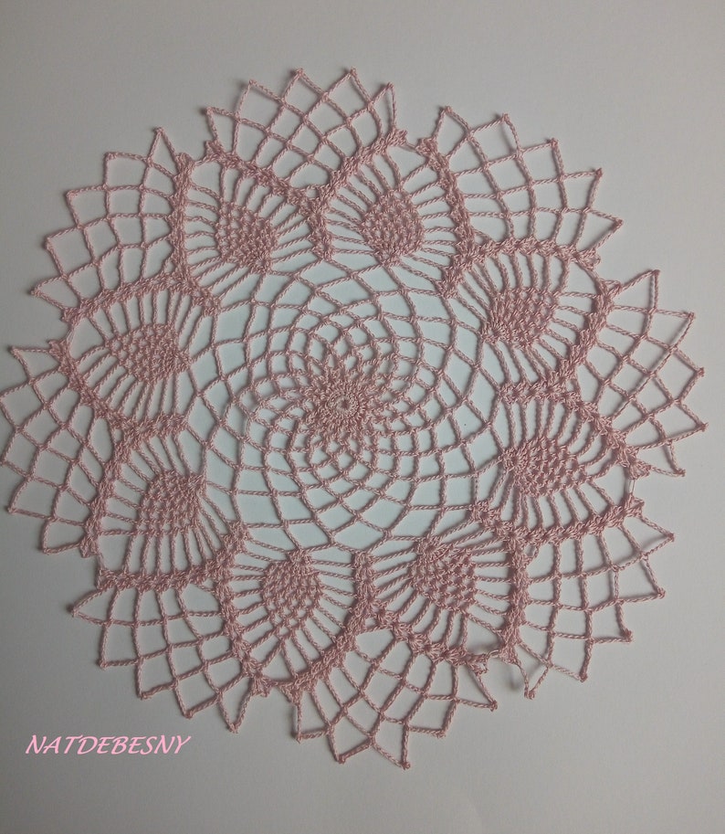 Napperon au crochet coloris pastel au choix diamètre 30 cm Rose