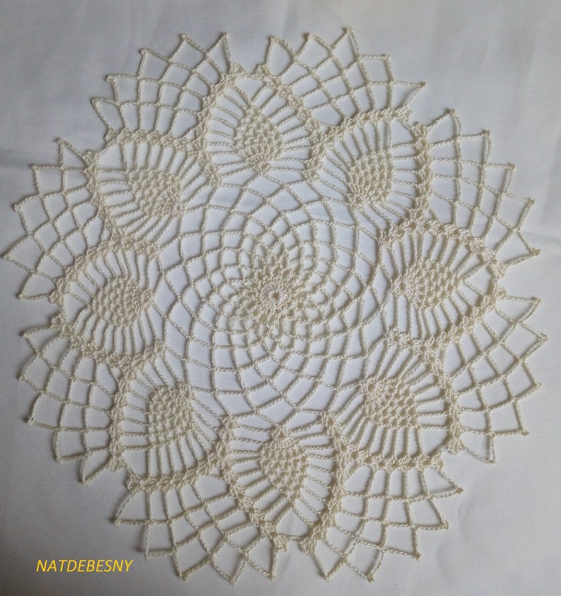 Napperon au crochet coloris pastel au choix diamètre 30 cm Jaune