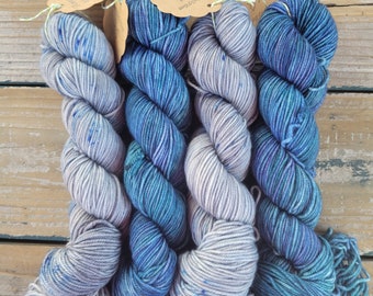 Dk weight, Super wash merino and nylon, 100 gram skeins @ 246, 2 colors to choose from