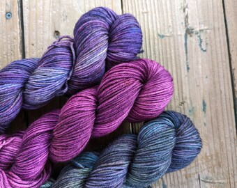 Worsted weight, Super wash merino 100 grams, 219 yards various colors