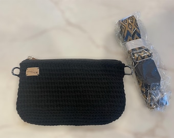 Small black fashion purse / black small purse 5’’x 9’’