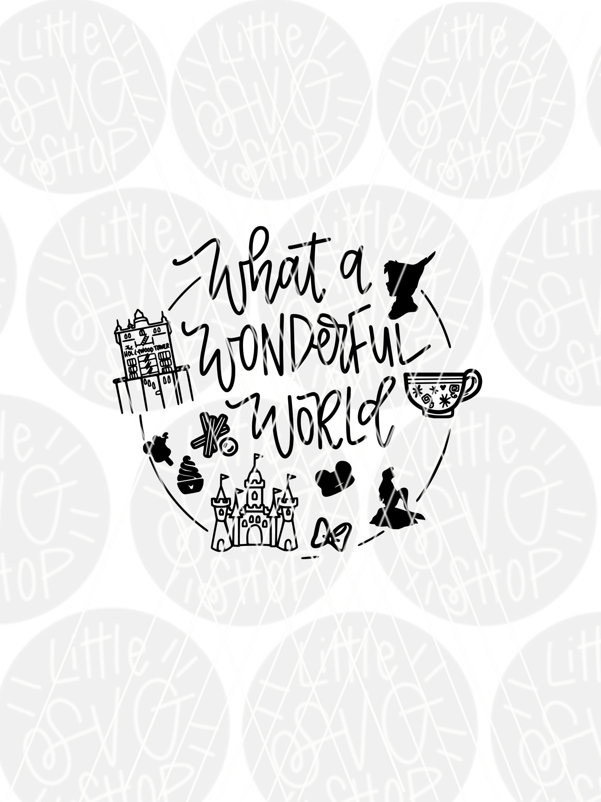 What a wonderful world Disney SVG disney SVG and DXf hand Etsy