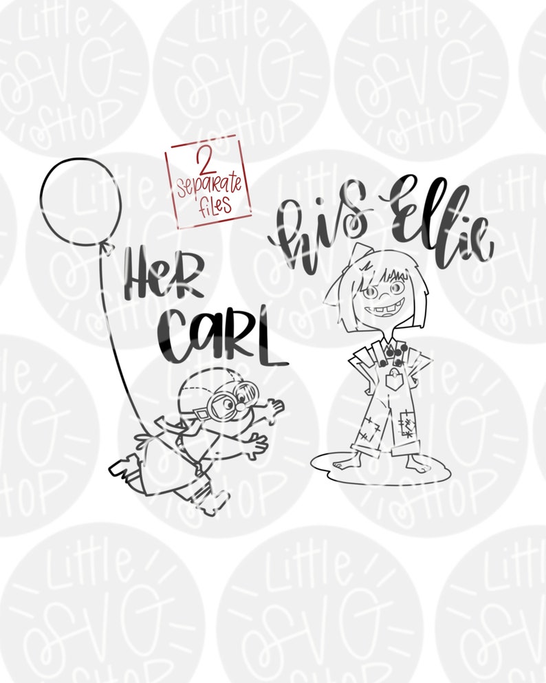 Download His Ellie her Carl Disney couple shirt UP MOVIE Svg Disney ...