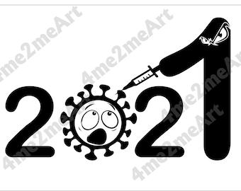 2021 adiós virus SVG, Distanciación social, Cuarentena, Virus 2020 máscara Impresión vectorial , archivo de corte, Camiseta covid-19 Svg Png Dxf Eps Ai