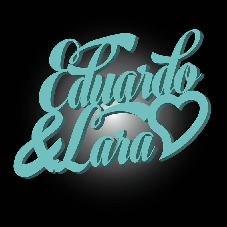 2 Lovers Names Unique Combination art ready for print or cut Etsy