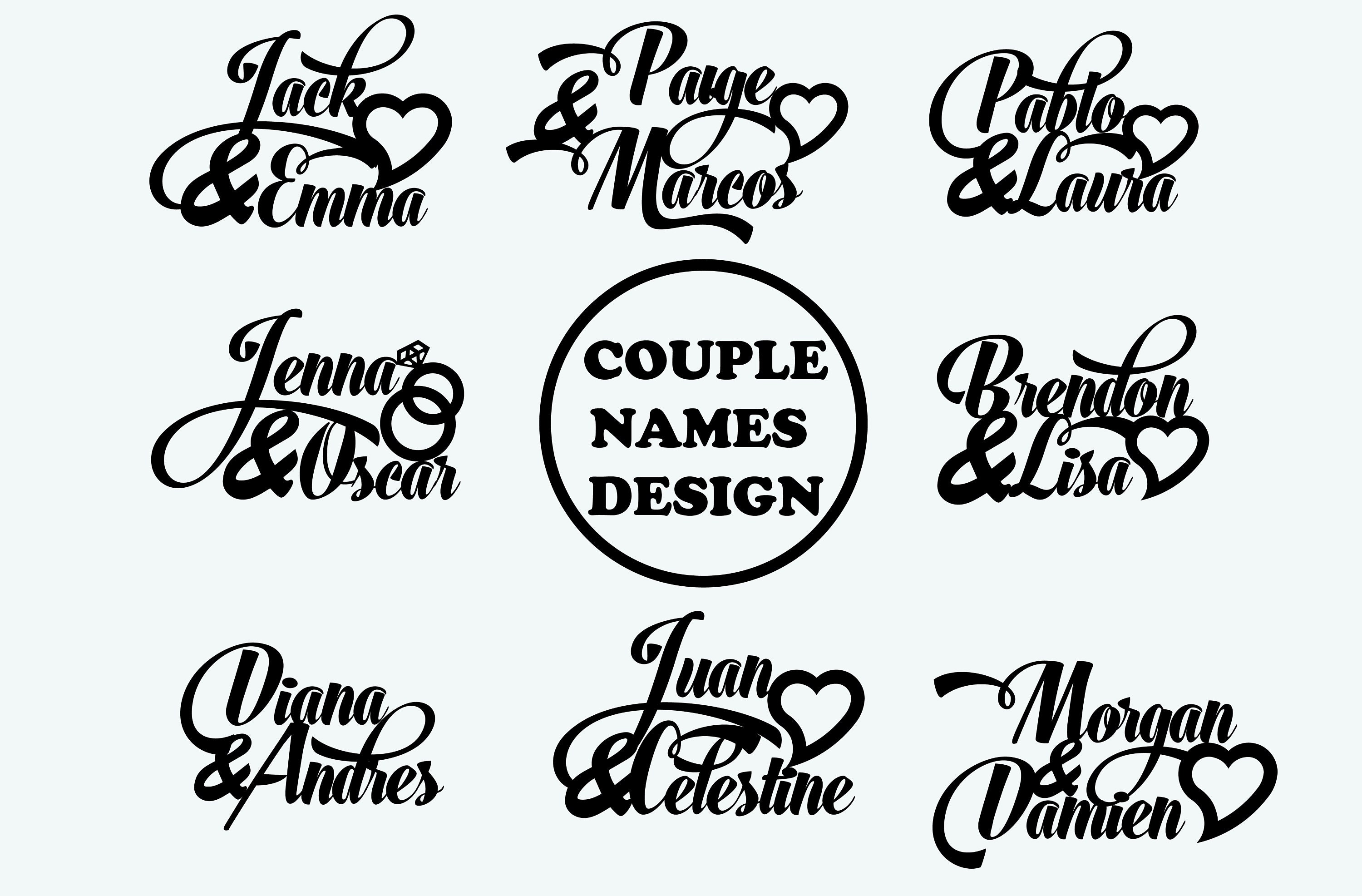 Unique Personalised lovers Names for Valentine's day SVG Etsy