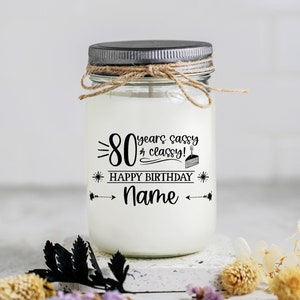 80th Birthday Gift Candle Gift For Woman Soy Wax Candle Too Young To Be 80 Gift