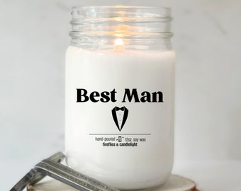 Best Man Gift Simple Candle Gift Proposal | Wedding Party Gift | Will You Be My Best Man? | Thank you Best Man | Minimalistic Wedding