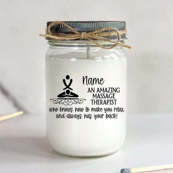 Massage Therapist Gift Candle LMT RMT Gift Personalized Gift for Therapist Massage Therapy Gift Idea