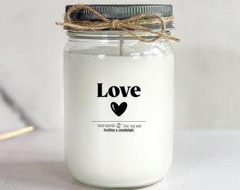 Personalized Send Love Candle - Anniversary Gift for Wife & Girlfriend Birthday Candle 12oz