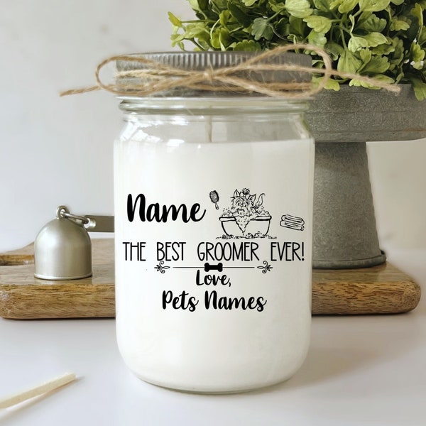 Dog Groomer Gift Candle Gift From Dog Pet Personalized Groomer Birthday Dog Grooming