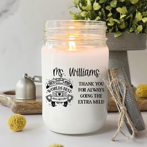 School Bus Driver Gift Candle Personalized Funny Bus Driver Thank You Bus Driver Appreciation Best Bus Driver