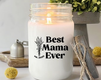 Mother's Day Gift Best Mom Ever Candle - Floral Mom Gift - Mother's Day Gift - Gift for Mom - Custom Handmade Soy Candle Gift