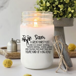 Hair Stylist Gift Candle Hairdresser Personalized Stylist Appreciation Cosmetologist School Graduation Gift Best Hair Dresser