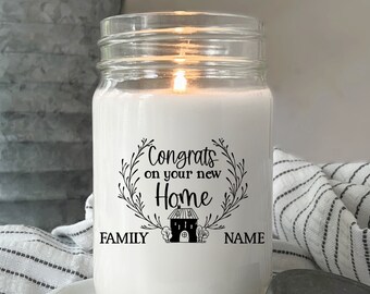 New Home Congrats Candle Gift Personalized House Warming Gift Personalized Gift for New Home First Time Home Buyer