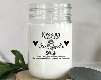 Wedding Cake Baker Gift Candle Personalized Bridal Cake Gift Wedding Vendor Wedding Cake Caterer Candle Wedding Cake Maker Caterer Thank You